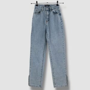 High-Waisted Straight Fit Denim Jeans