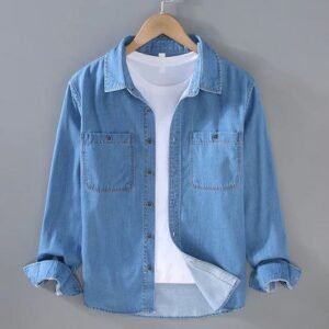 Classic Light Blue Denim Shirt for Men