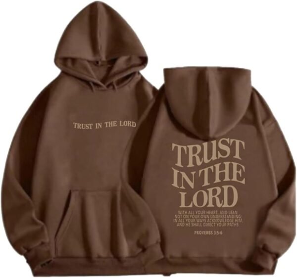 Trust in the Lord – Christian Oversized Hoodie (Brown)