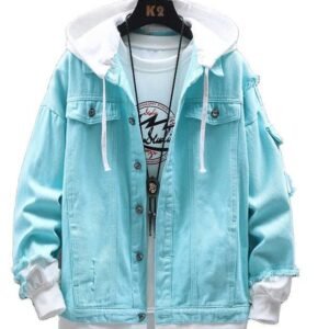 Sky Blue Denim Hoodie Jacket