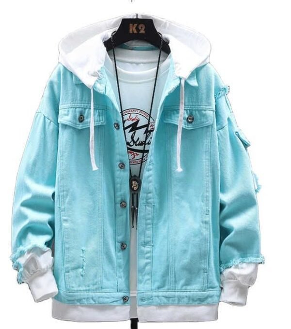 Sky Blue Denim Hoodie Jacket