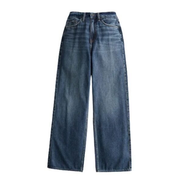 Classic Dark Blue Wide-Leg Jeans